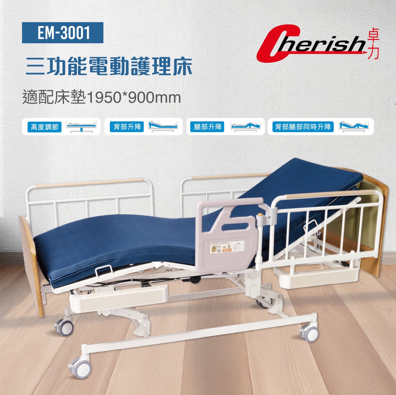 EM-3001  三功能電動護理床