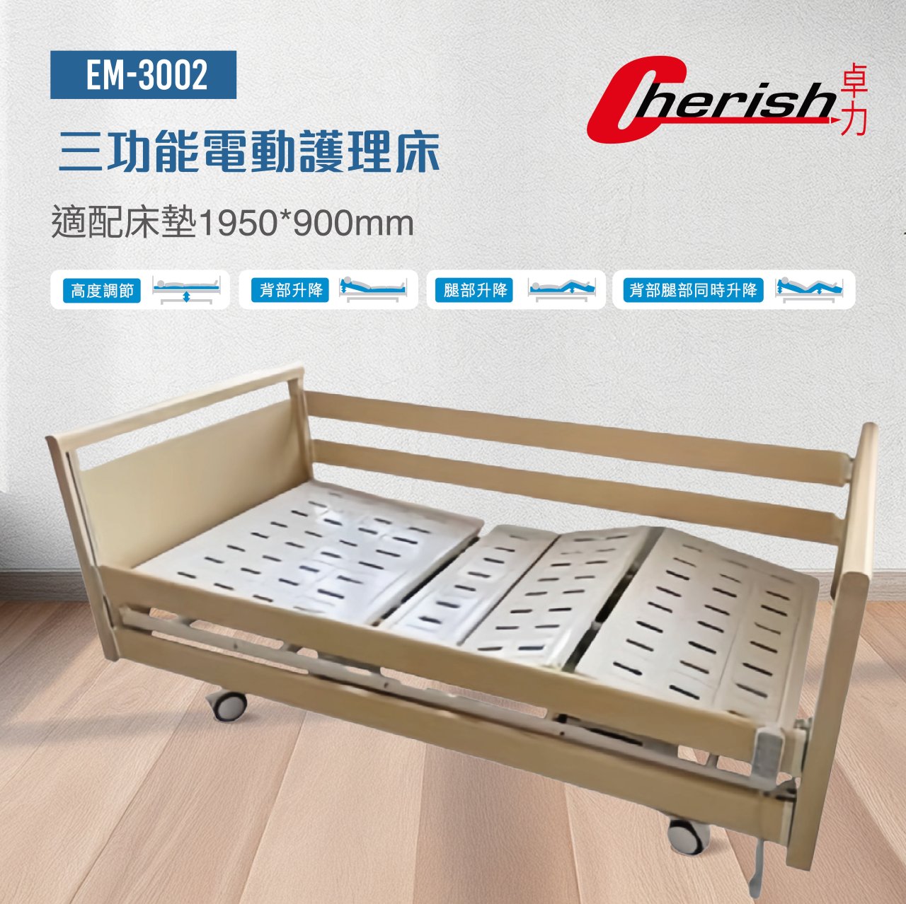 EM-3002 三功能電動護理床