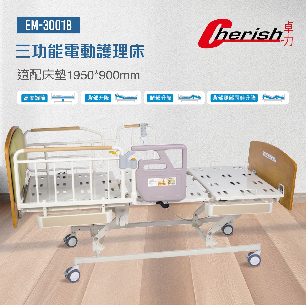 EM-3001B 三功能電動護理床